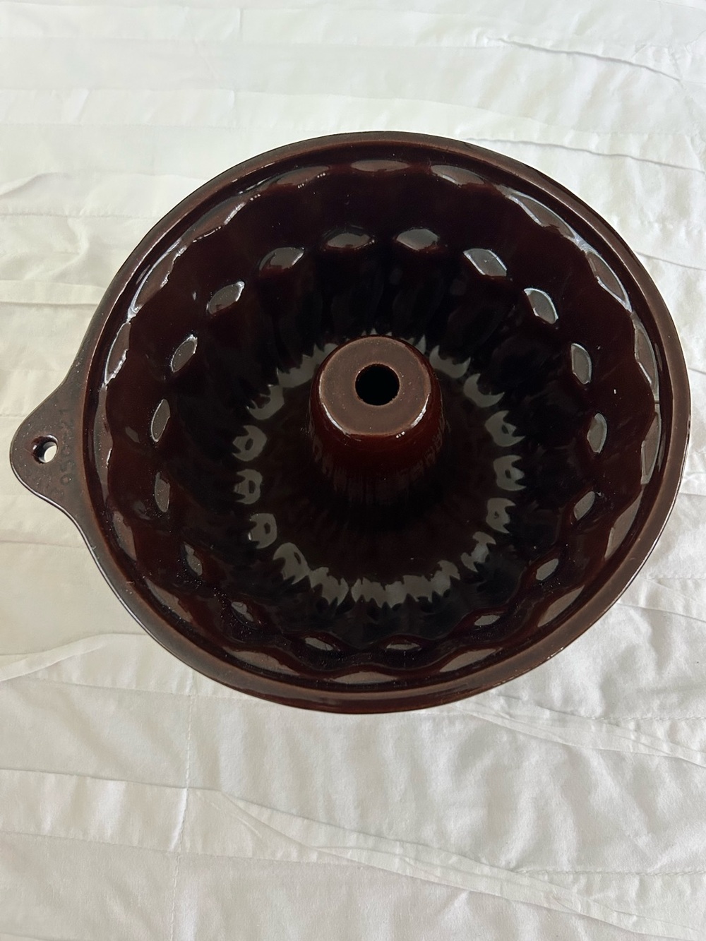 Vintage German Brown Glazed Ceramic Bundt Pan